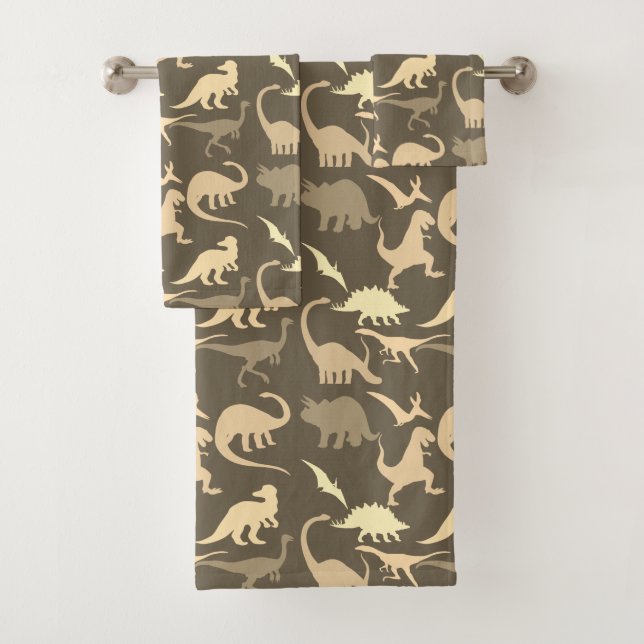 Dinosaurs Pattern Bath Towel Set (Insitu)