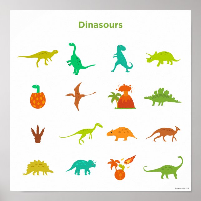 Dinosaurs Pattern Poster (Front)
