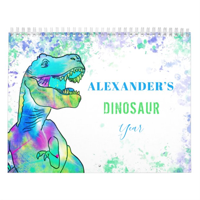 Dinosaurs personalized Colourful Kids Calendar (Cover)