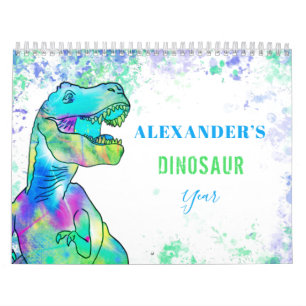 Dinosaurs personalized Colourful Kids Calendar
