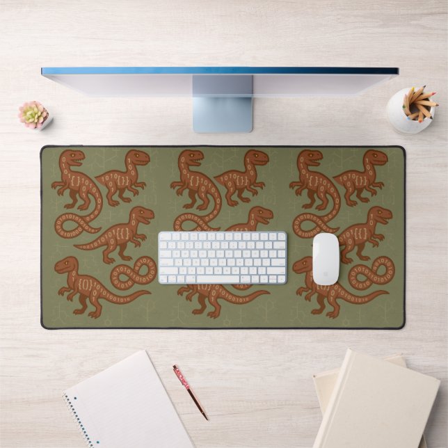 Dinosaurs Programming Binary Code Syntax Desk Mat (Office 1)