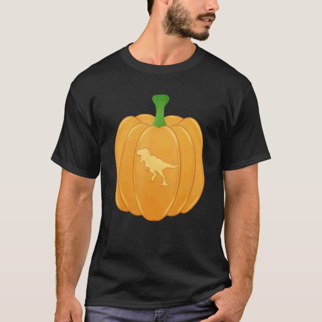 Dinosaurs  Pumpkin Halloween Thanksgiving Boys Gir T-Shirt (Front)