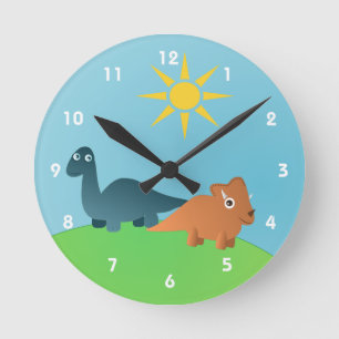 Dinosaurs Round Clock