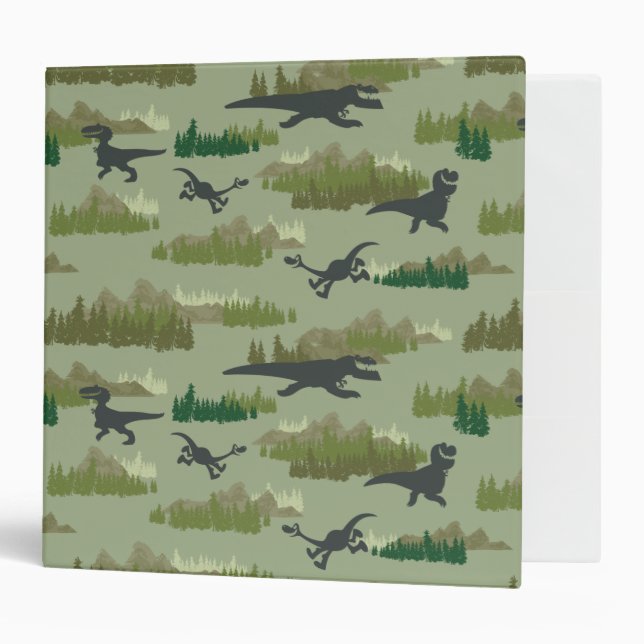 Dinosaurs Running Camo Pattern Binder (Front/Inside)