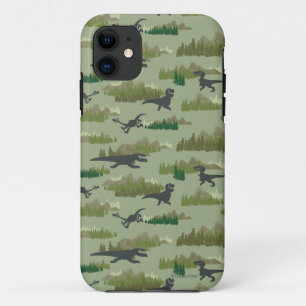 Dinosaurs Running Camo Pattern iPhone 11 Case