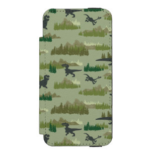 Dinosaurs Running Camo Pattern Incipio Watson™ iPhone 5 Wallet Case