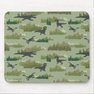 Dinosaurs Running Camo Pattern Mouse Pad