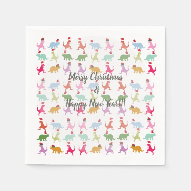 Dinosaurs Santa Mood Napkin (Front)