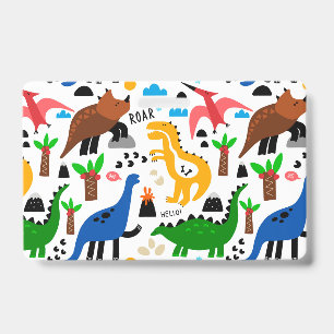 Dinosaurs seamless pattern badge