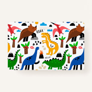 Dinosaurs seamless pattern badge