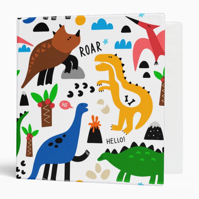 Dinosaurs seamless pattern  binder (Front/Inside)