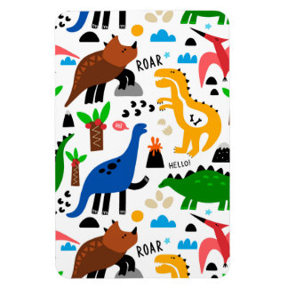 Dinosaurs seamless pattern magnet