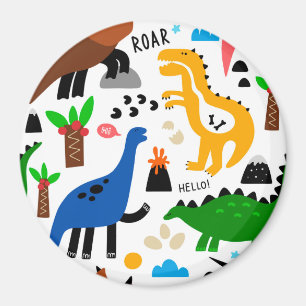 Dinosaurs seamless pattern magnet