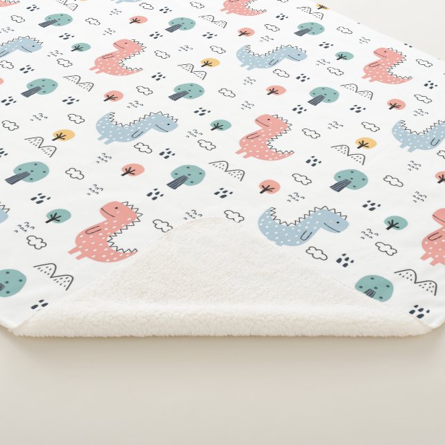 Dinosaurs! Sherpa Blanket (3/4)