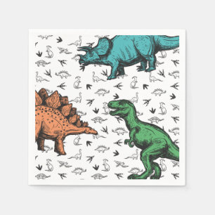 Dinosaurs Stomp Chomp Roar Birthday Party Pattern Napkin