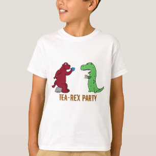 dinosaurs t-rex tea party funny design dinosaur T-Shirt