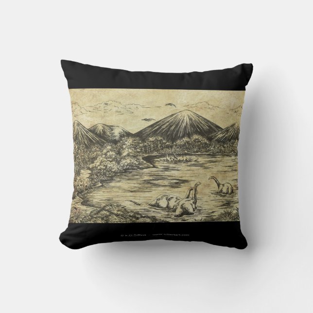 Dinosaurs Throw Pillow (Front)