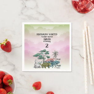 Dinosaurs Wanted Toddler 2nd. Birthday  Napkin