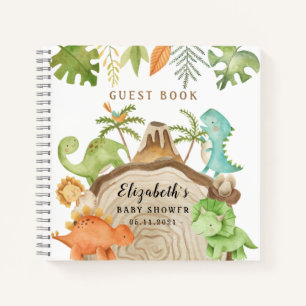 Dinosaurs Wild Baby Shower Guest Book