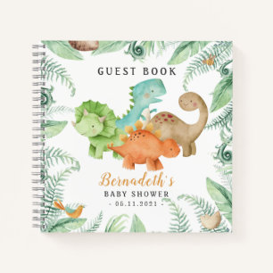 Dinosaurs Wild Baby Shower Guest Book