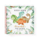Dinosaurs Wild Baby Shower Guest Book