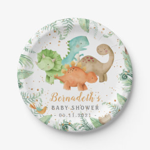 Dinosaurs Wild Baby Shower Paper Plates