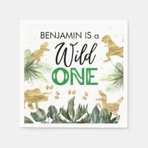 Dinosaurs Wild One 1st Birthday  Napkin