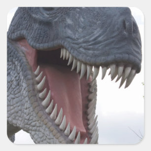 Dinosaurs with big teeth square sticker