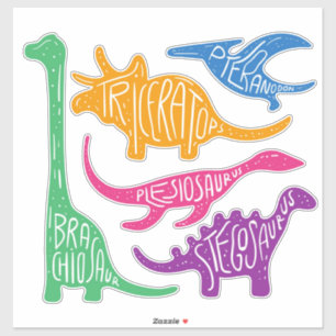 Dinosaurs with Names Sticker