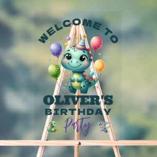Dinosours Kids Birthday Party Acrylic Sign