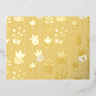 D'invitation À Feuilles D'aluminium Carte postale Foil Plante Lover - Art botanique Im