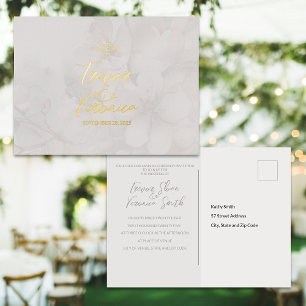 D'invitation À Feuilles D'aluminium Carte postale mariage Foil Cherry Blossom Invitati