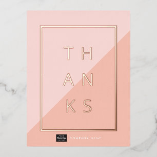 D'invitation À Feuilles D'aluminium Carte postale Merci or pour entreprise personnalis