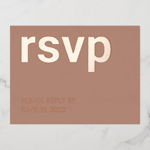D'invitation À Feuilles D'aluminium Foil RSVP Mocha Stylish Repas Choix Carte Postale