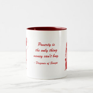 Diogenes Poverty (2) Two-Tone Coffee Mug
