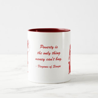 Diogenes Poverty (2) Two-Tone Coffee Mug