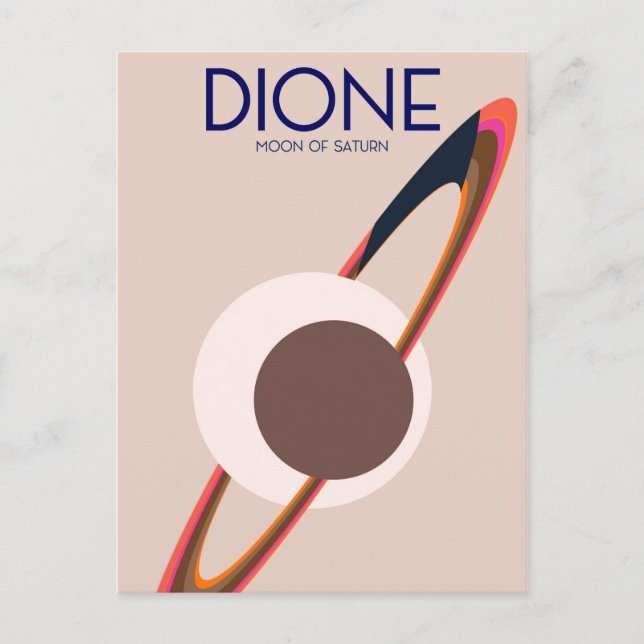 Dione - Moon Of Saturn Space Art Postcard (Front)