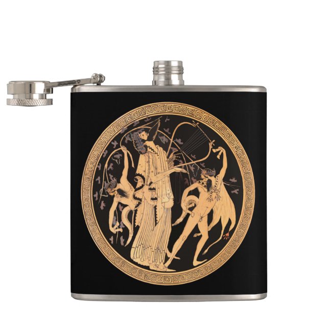 Dionysus and the Satyrs Hip Flask (Opened)