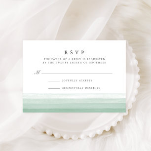 Dip Dye Watercolor RSVP Card Fern