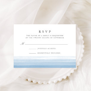 Dip Dye Watercolor RSVP Card Sky