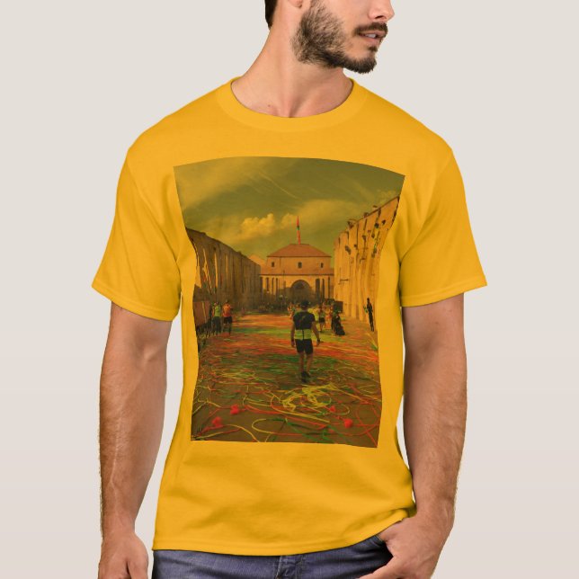 Dip yellow Half T-shirt Best stylish printed items (Front)