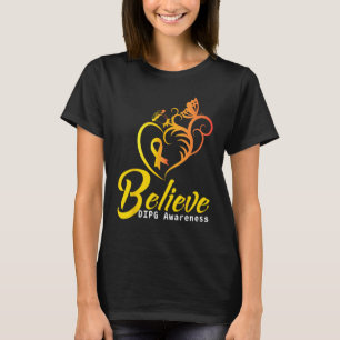 DIPG Awareness Believe Butterfly Yellow Ribbon Sup T-Shirt
