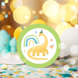 Diplodocus Dinosaur Birthday Party Favours Classic Round Sticker