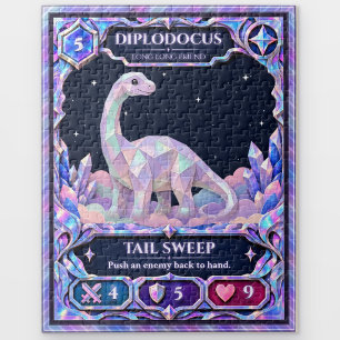 Diplodocus Dinosaur, Rainbow Foil Art Jigsaw Puzzle