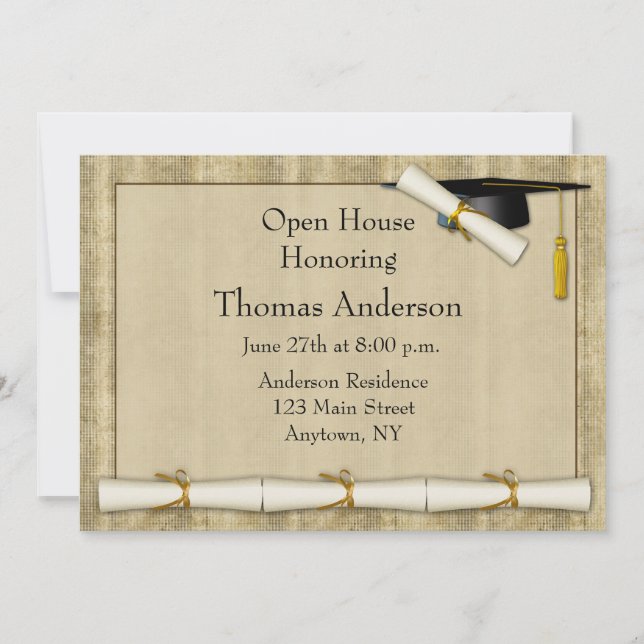 Diploma Border Graduation Invitation (Front)