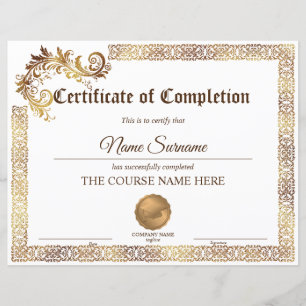 Diploma Certificate of Completion Award Course
