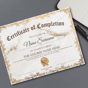 Diploma Certificate of Completion Award Course 