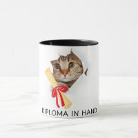Diploma in Hand Cute Grad Cat