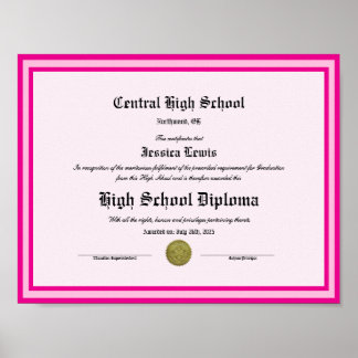 Diploma Novelty High School Keepsake Poster