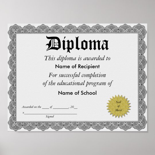 Diploma Poster | Zazzle.ca